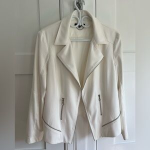 VEX brand vegan leather jacket in cream/ivory, size 46, EUC